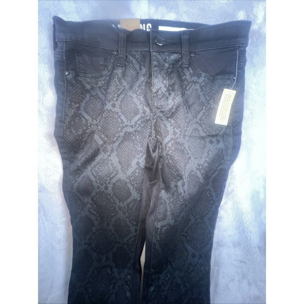 NWT  WOMEN'S DKNY SKINNY BLACK SNAKE PRINT SIZE 0. (28x27) PANTS JEANS STRETCH